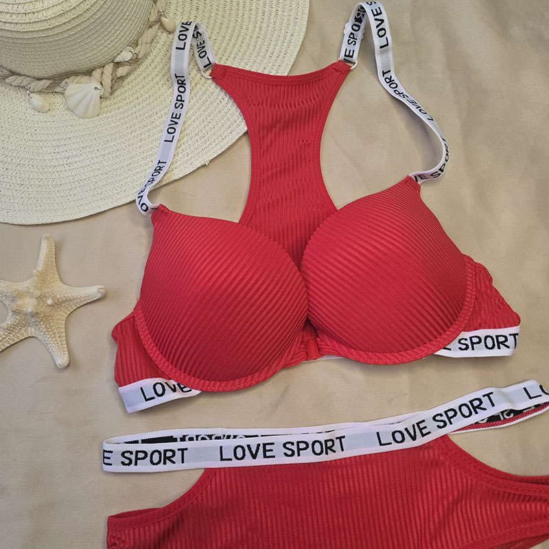  ست لباس زیر زنانه Love Sport با طراحی پشت قهرمانی و جلو بازشو 